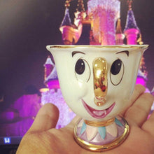 Load image into Gallery viewer, Cartoon Beauty And The Beast Teapot Mug Mrs Potts Chip Tea Pot Cup Set Cogsworth Porcelain Gift 18K Gold-plated Painted Enamel
