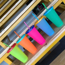 Load image into Gallery viewer, Reusable Plastic Water Bottle Temperature Color Changing Cold Cup Magic Tumbler Personalized Father's Gift Bulk
